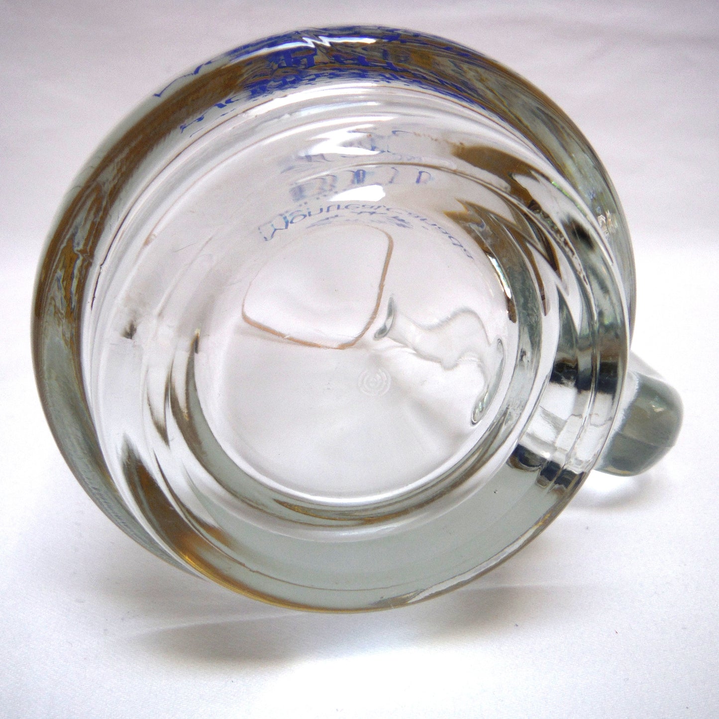 EXPO '67 IMPRINTED MONTREAL CANADA GLASS BEER MUG, Gold-Rimmed, Glass-Handled Stein