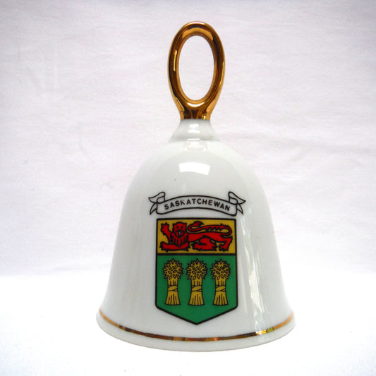 VINTAGE GOLD-TRIMMED CHINA BELL: Shawnavon, Saskatchewan, Canada