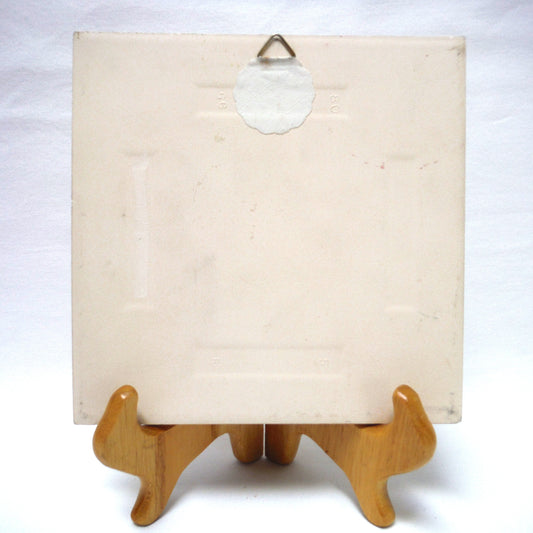 Vintage Delft Blue 6-inch Square Wall Tile: Windmill Scene #1, Made in Holland