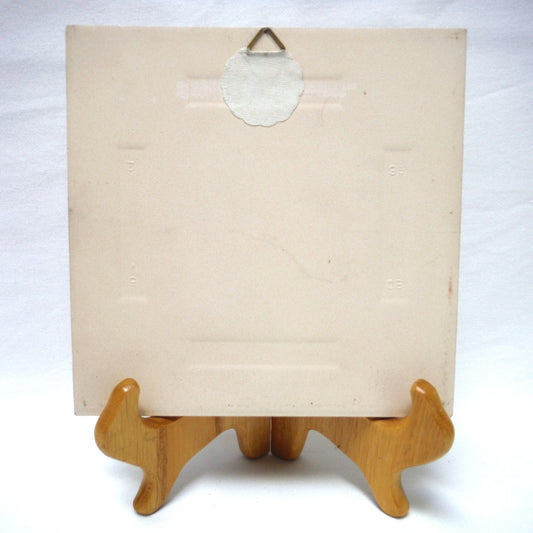 Vintage Delft Blue Square Wall Tile: Windmill Scene #2, Made in Holland