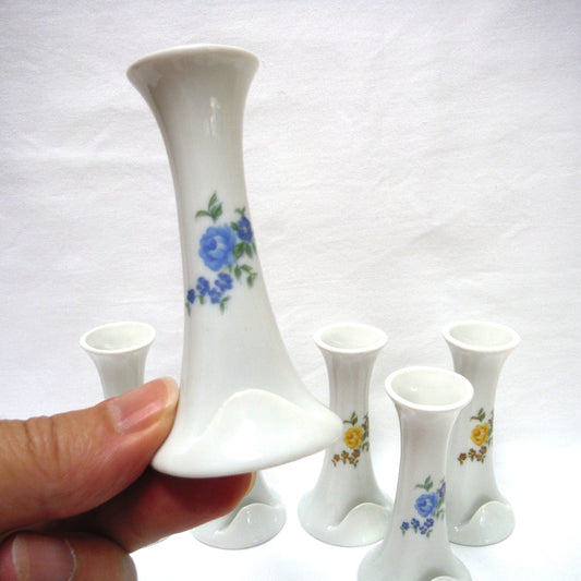 Name Plate Place Card Holders, Tall Design in Yellow or Blue Flowers, by Cameron Pottery of Japan (priced individually)