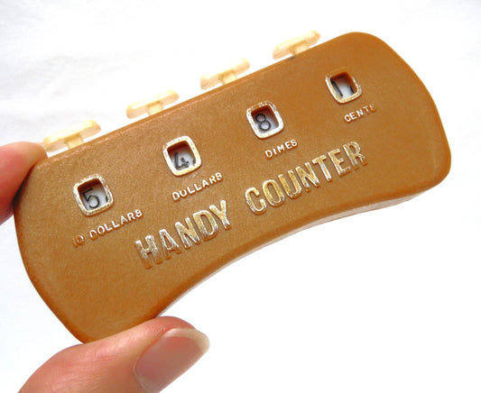 Mid-Century Hand-Held Money HANDY COUNTER, Working Condition and Made in Hong Kong