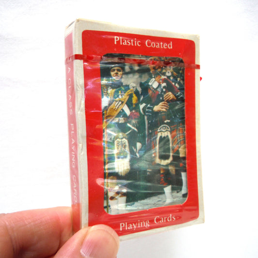 PLAYING CARDS: Vintage RARE Scottish Bag Piper and Drum Major Souvenir Deck, in Original Cardboard Box, Brand New Still Factory Wrapped