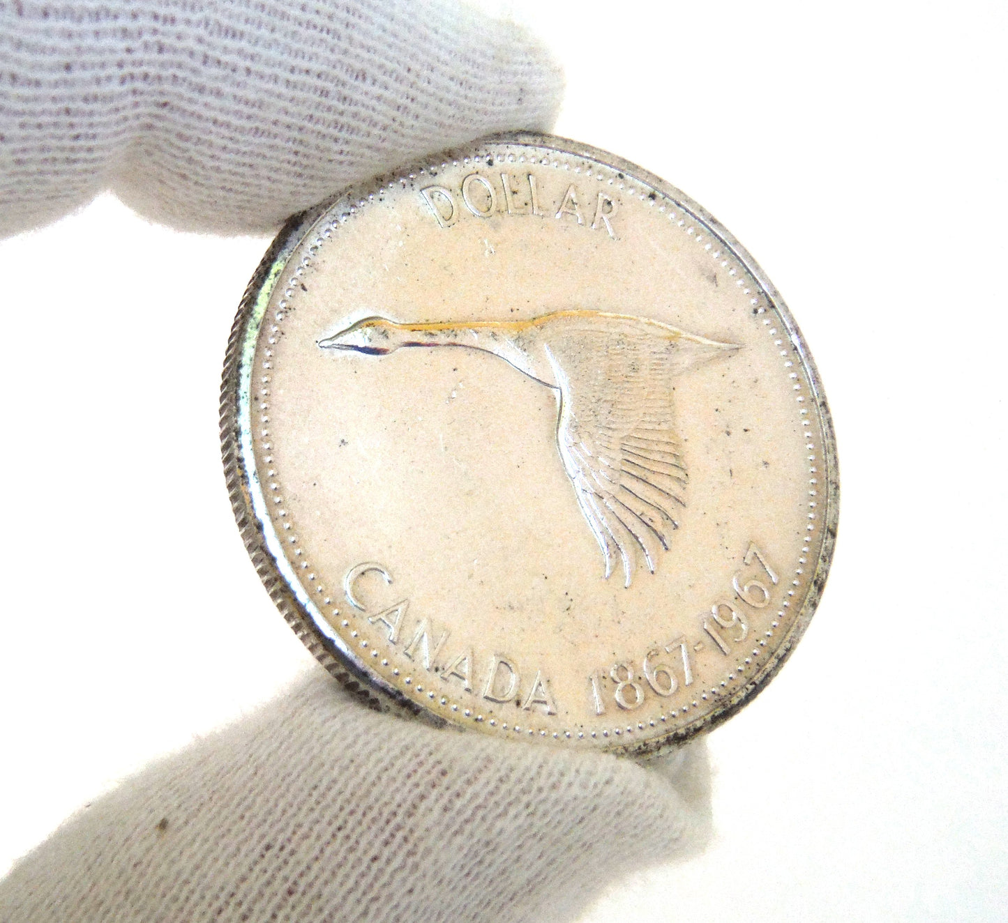 1967 CANADIAN SILVER $1 DOLLAR COIN: 80% Pure Silver