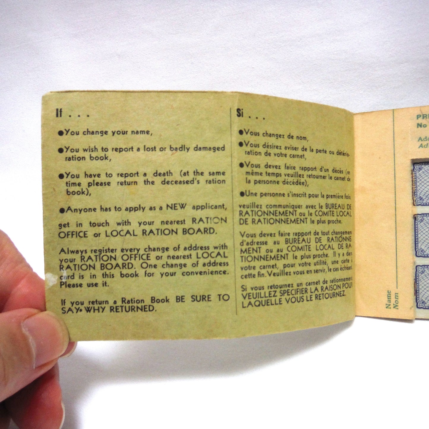 CANADIAN GOVERNMENT WAR RATION BOOK #2 - CARNET DE RATIONNEMENT No.2, Still Full of Stamps from Winnipeg, Manitoba, Canada