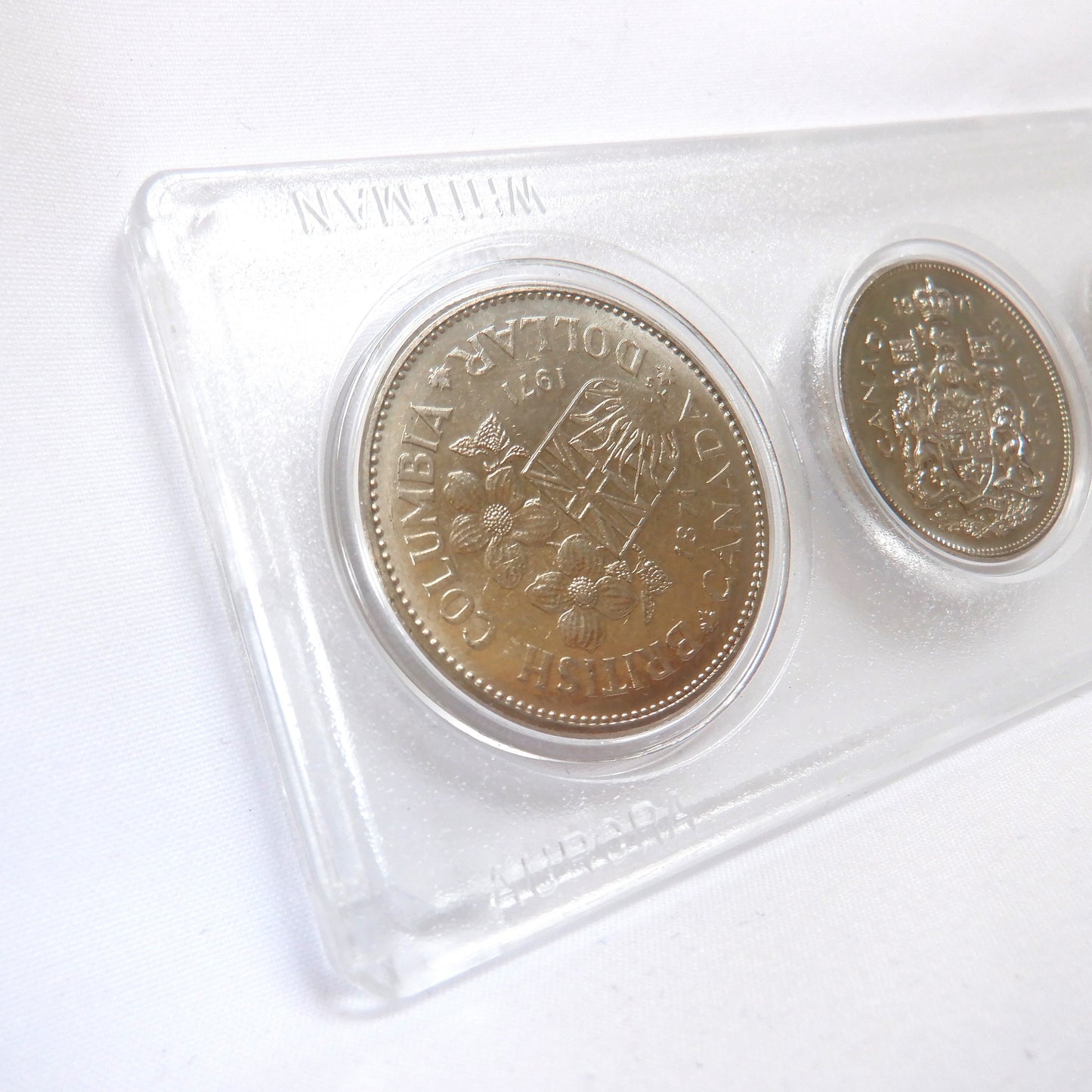 1971 Canadian Set of 6-Coins: 100th Anniversary of the Accession of British Columbia, Presented in a Hard Plastic Display Case