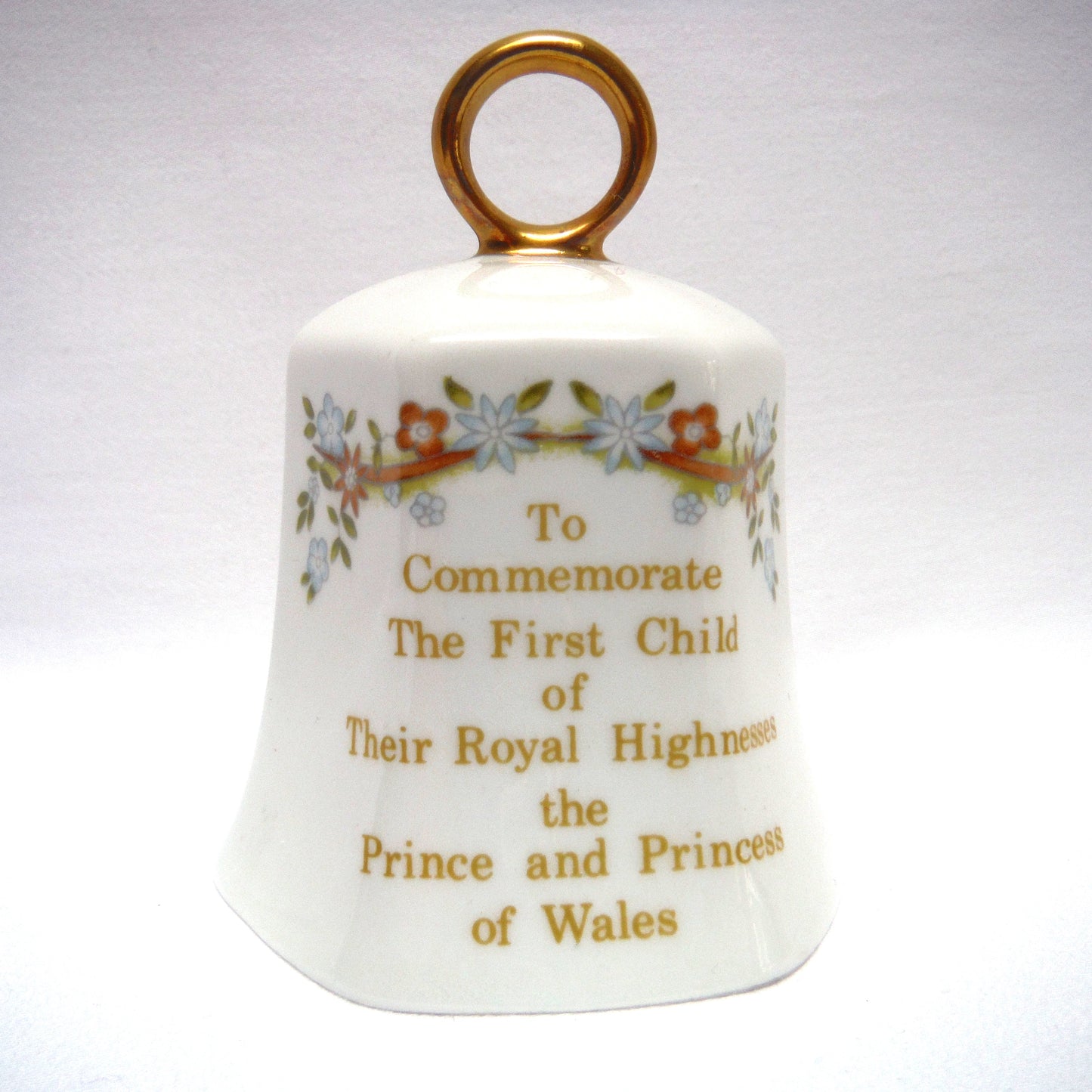 21st June 1982 PRINCE WILLIAM of WALES BIRTH SOUVENIR COMMEMORATE BELL, by Aynsley Fine China of England