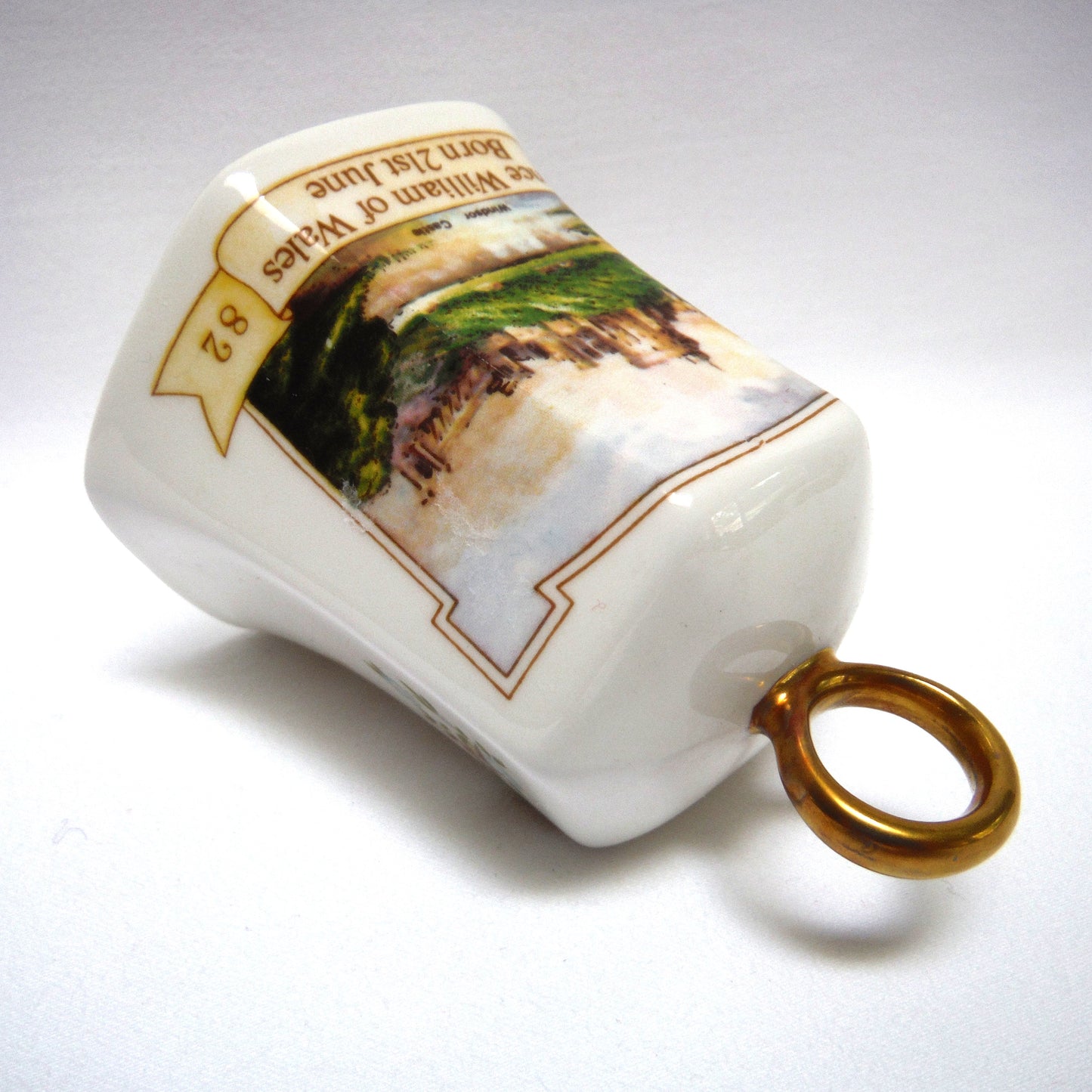 21st June 1982 PRINCE WILLIAM of WALES BIRTH SOUVENIR COMMEMORATE BELL, by Aynsley Fine China of England