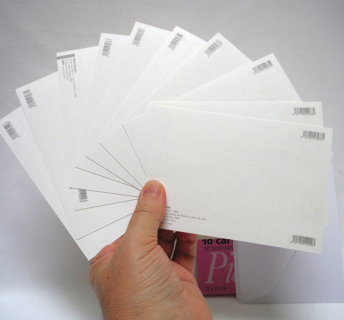 PICASSO POSTCARDS and ENVELOPES SLIPSET, Pack of 10 cartes postales by Hazan 2001, Printed in France