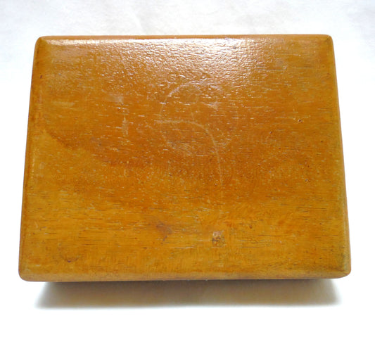 Vintage Wood Cigar Box with Hinged-Lid Working-Lock Humidor, 'INVINCIBLES DE BENSON AND HEDGES