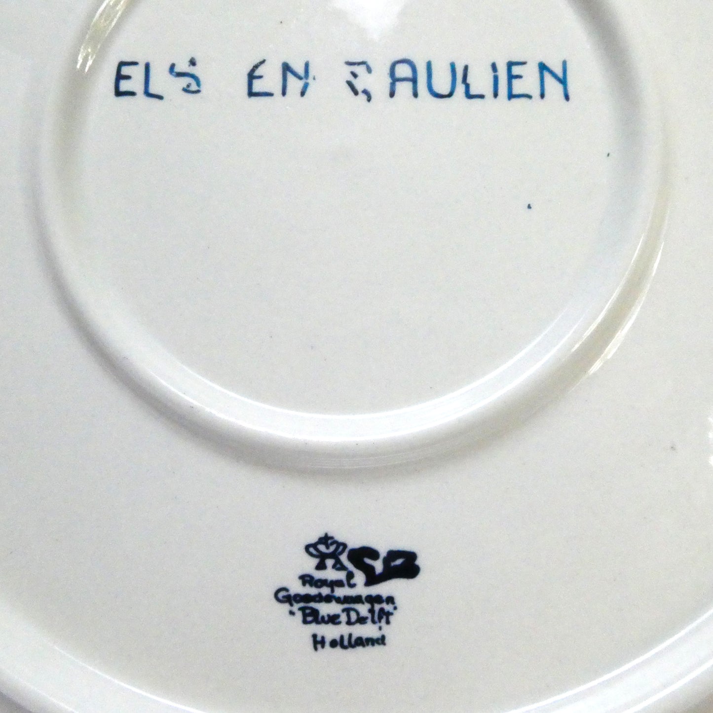 Vintage Royal Goedewaagen Delft Blue Large Ceramic Display Plate, Featuring a Dutch 'traditional rural scene of people weeding a field'