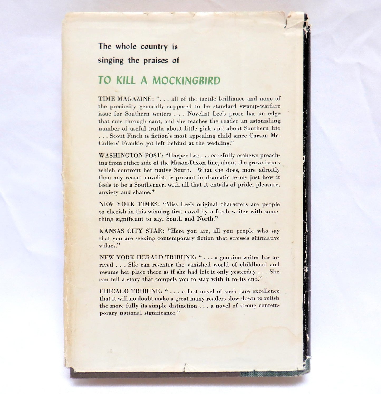 TO KILL A MOCKINGBIRD, A Novel by Harper Lee, (Lippincott Edition, 1962)