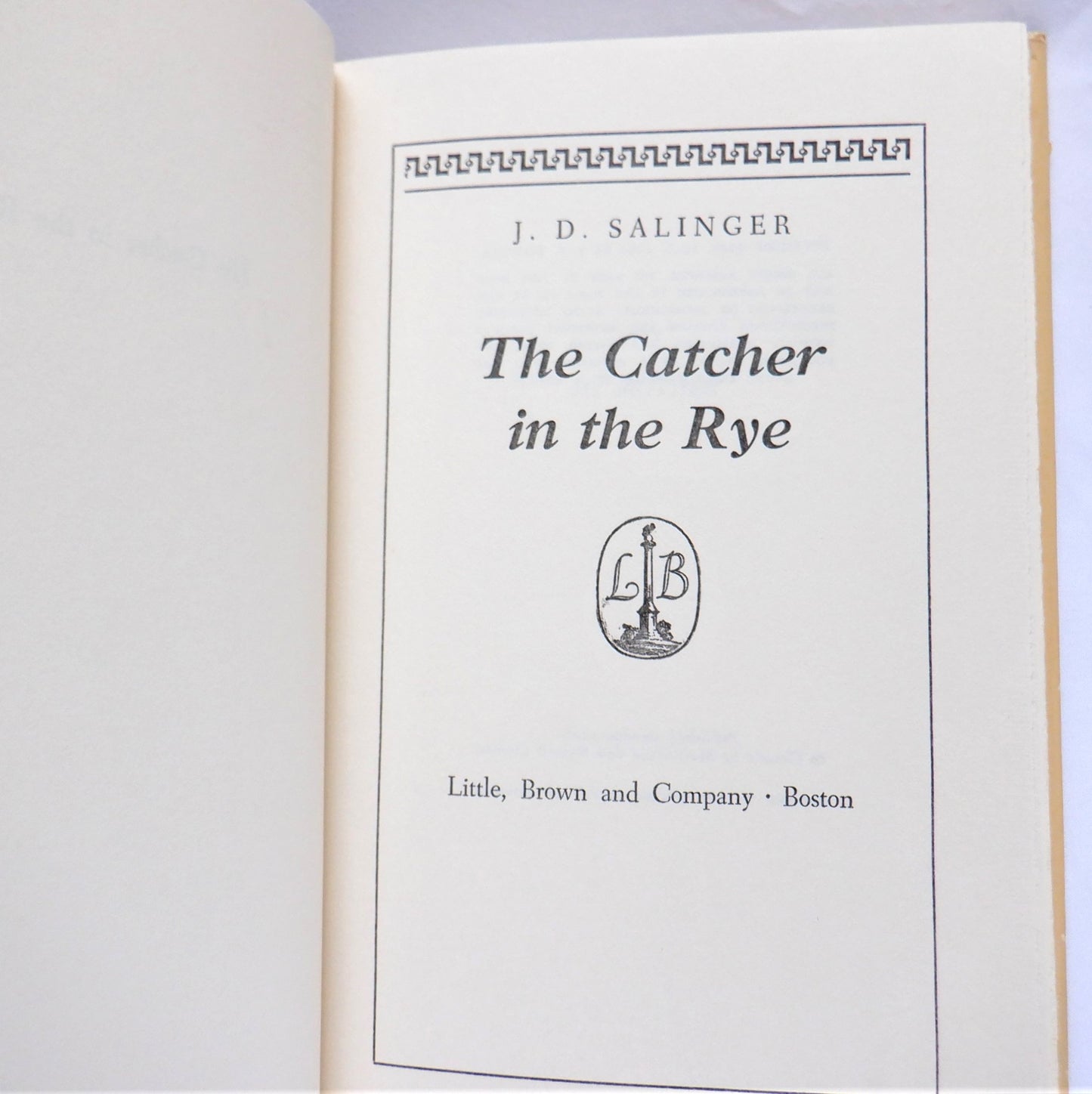 THE CATCHER IN THE RYE, A Novel by J.D. Salinger (Little, Brown & Company, Book Club Edition) 1951