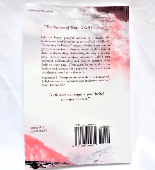 SOMETHING TO PONDER, A Contemporary Version of Lao Tzu's 'TAO TE CHING', by Colin D. Mallard, PH.D. (2005-SIGNED)