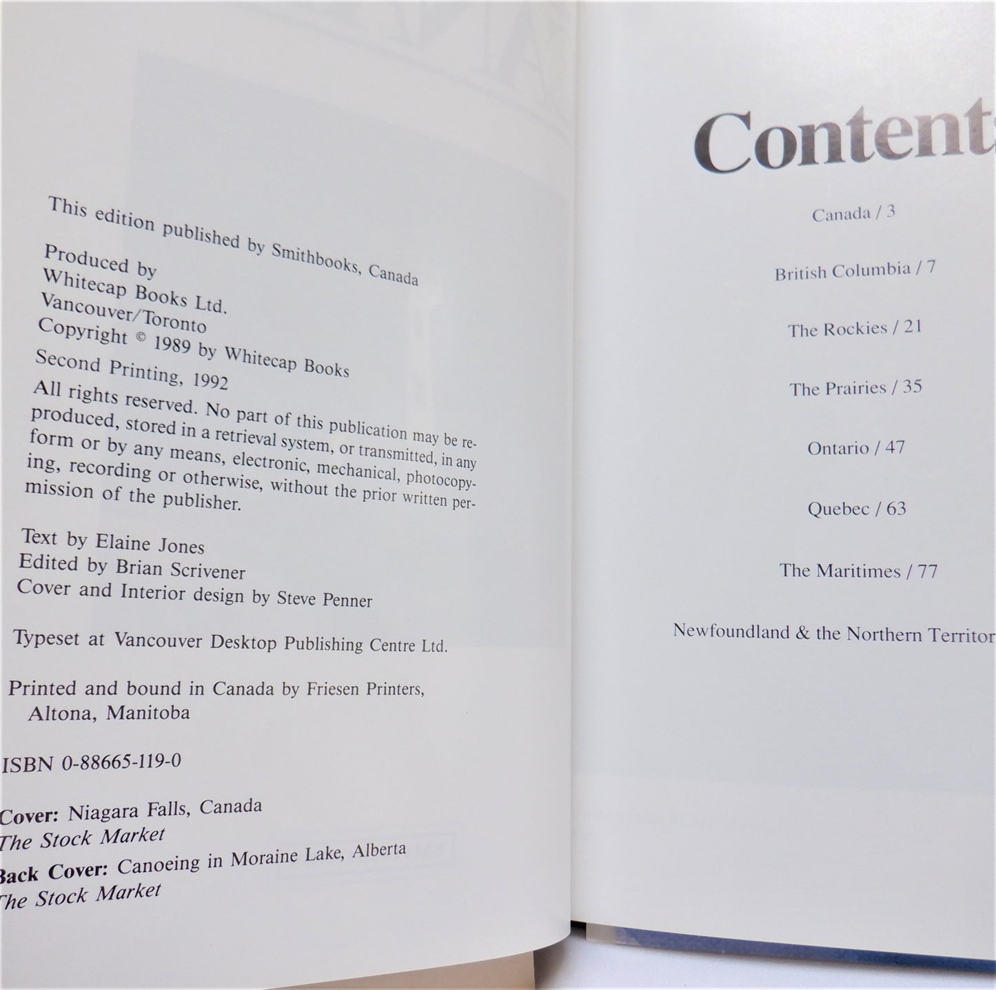 THE LITTLE GIFT BOOK OF CANADA, by Elaine Jones, 1992