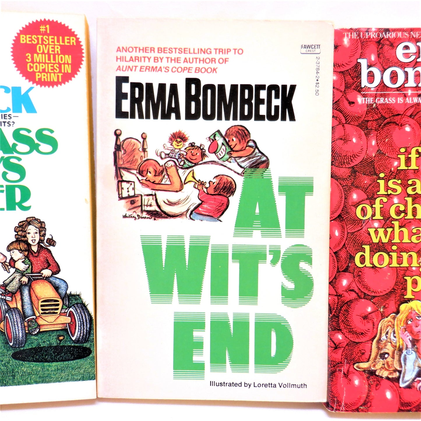 ERMA BOMBECK: Like-New Box Set of Four: Aunt Erma's Cope Book, At Wit's End, The Grass is Always Greener Over the Septic Tank, and If Life is Like a Bowl of Cherries...1980's