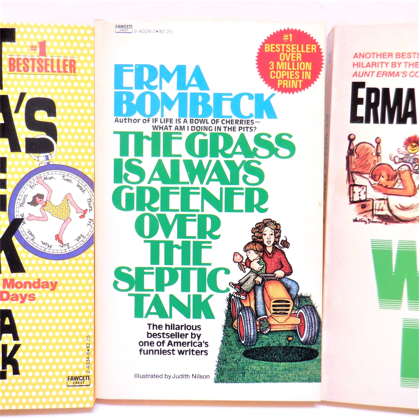 ERMA BOMBECK: Like-New Box Set of Four: Aunt Erma's Cope Book, At Wit's End, The Grass is Always Greener Over the Septic Tank, and If Life is Like a Bowl of Cherries...1980's