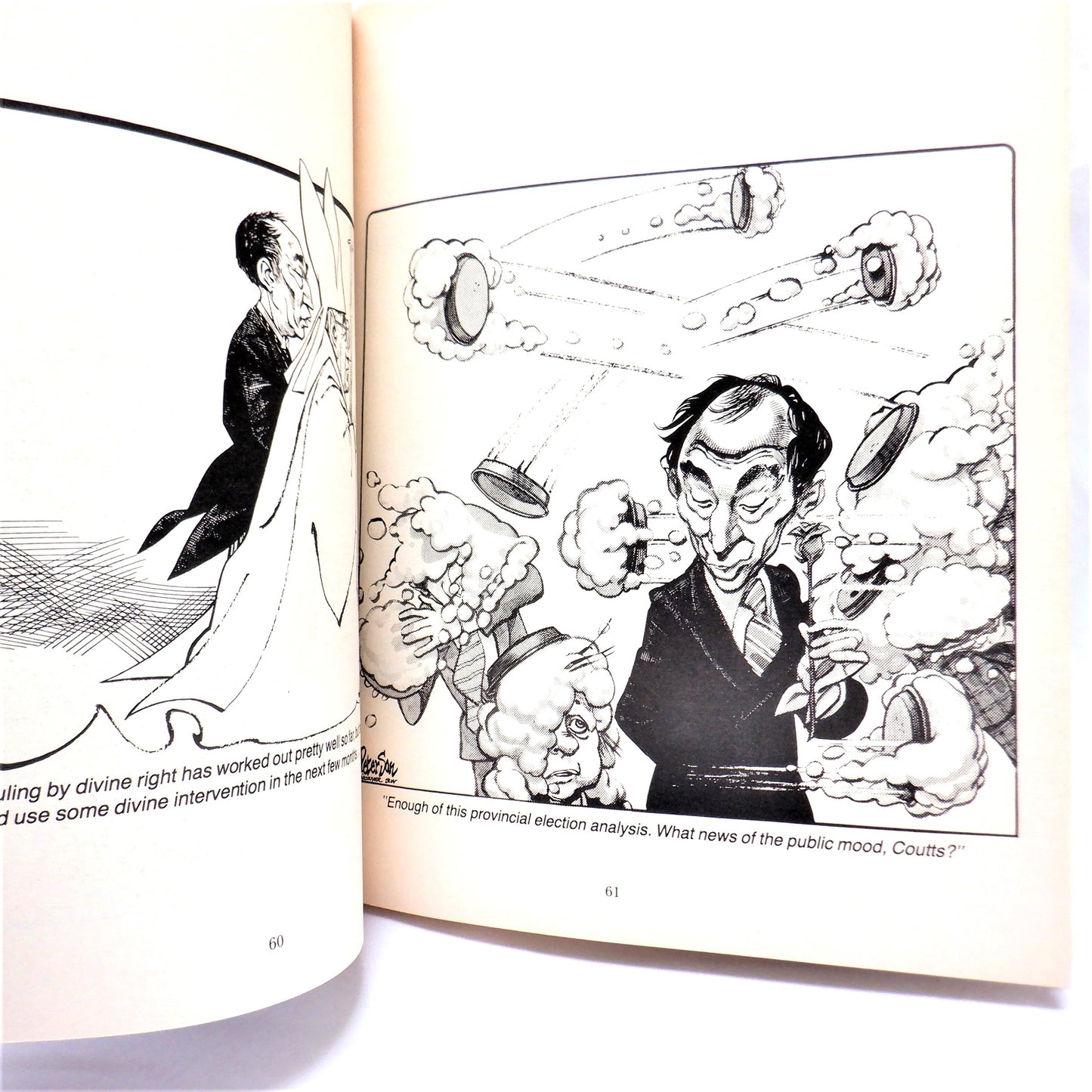 DRAWN & QUARTERED, The Trudeau Years, Political Cartoons by Roy Peterson (1984 1st Ed.)