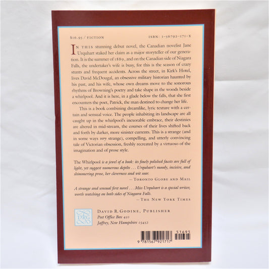 THE WHIRLPOOL, The Debut Novel By Jane Urquhart (1990 1st Ed.)