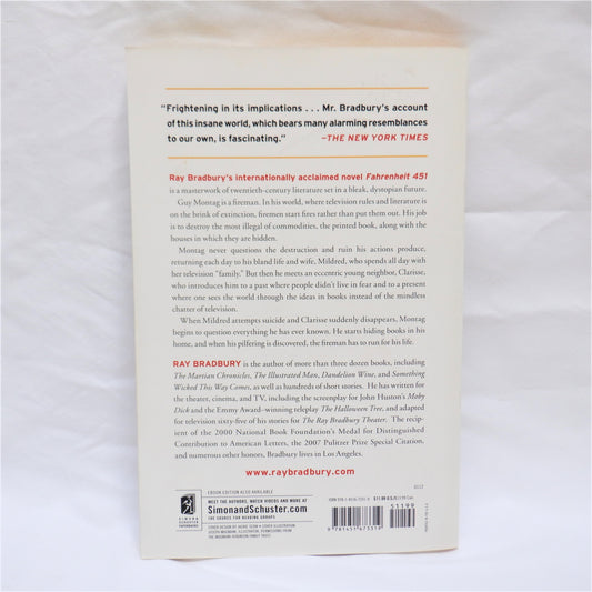 FAHRENHEIT 451, Internationally Acclaimed Novel by Ray Bradbury, 1995