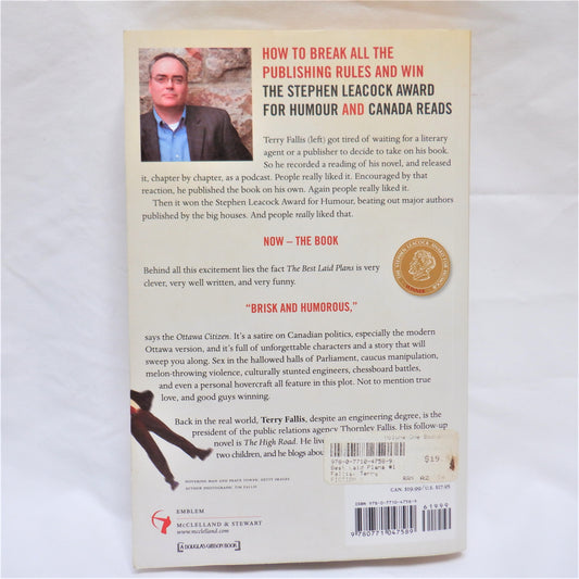 THE BEST LAID PLANS, A Canadian Political Novel by Terry Fallis (2007 1st Ed.)