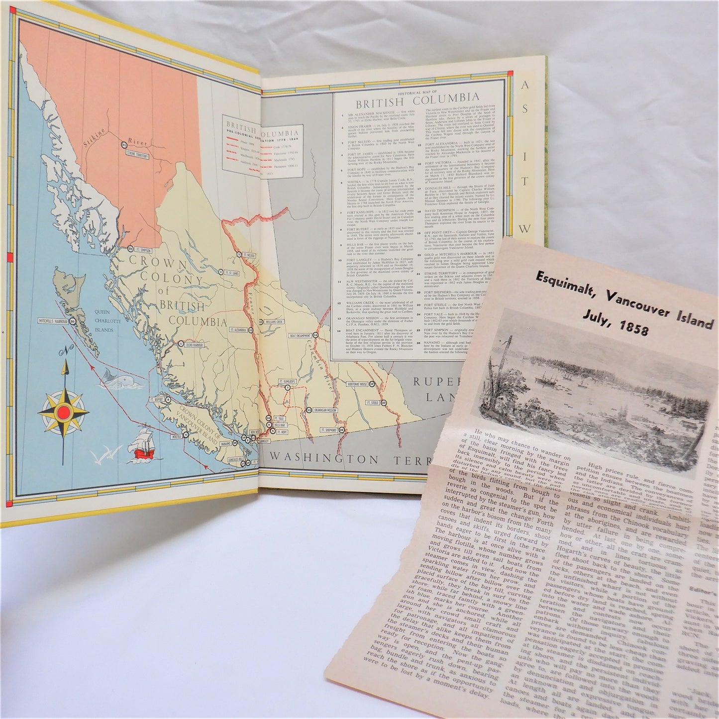 BRITISH COLUMBIA OFFICIAL CENTENNIAL RECORD 1858-1958, A Century To Celebrate (1957 1st Ed.)