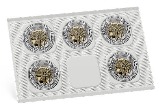 2014 Canadian $2 Toonie Coins, Royal Canadian Mint 5-Pack: WAIT FOR ME, DADDY!
