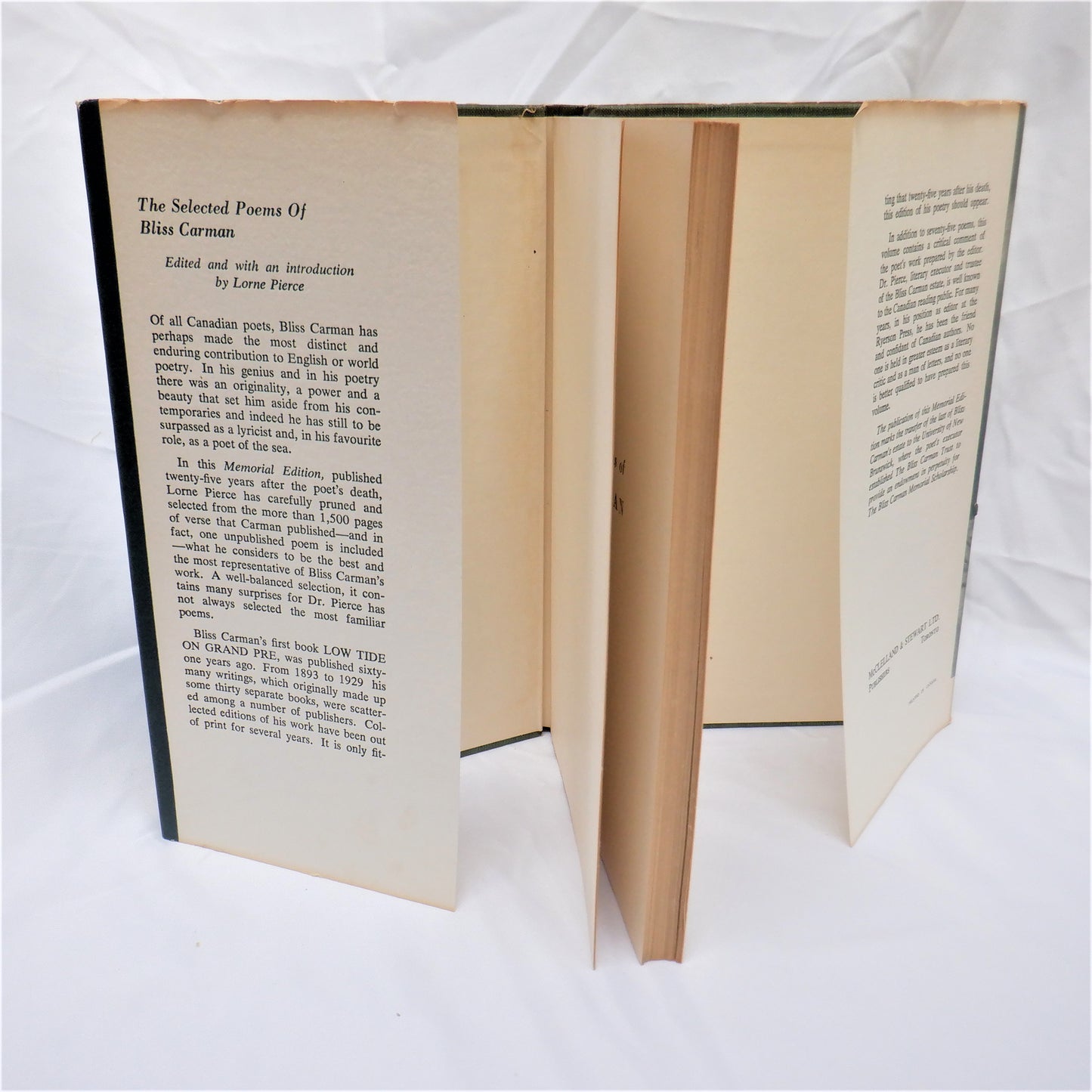 THE SELECTED POEMS OF BLISS CARMAN, Edited and Introduced by Lorne Pierce (1954 1st Ed.)