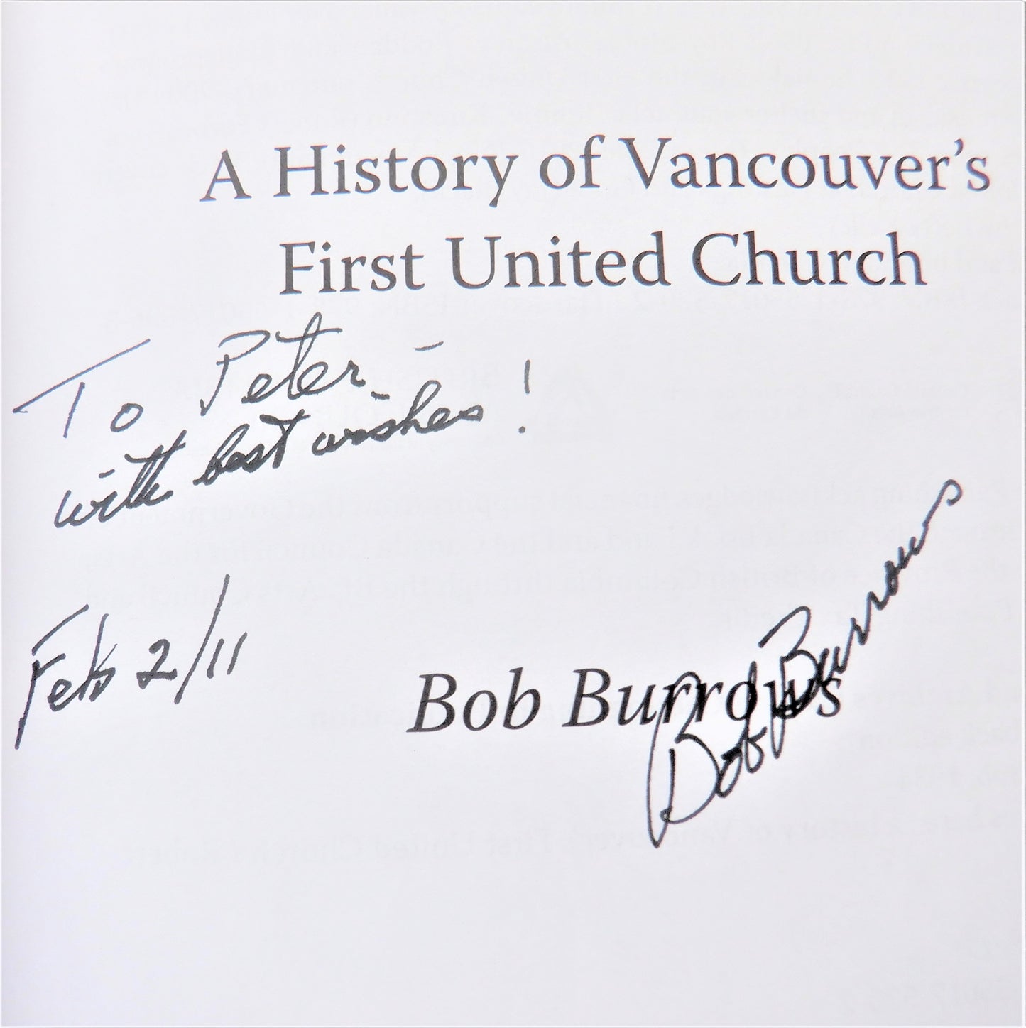 HOPE LIVES HERE, A History of Vancouver's First United Church, by Bob Burrows (1st Ed. SIGNED)