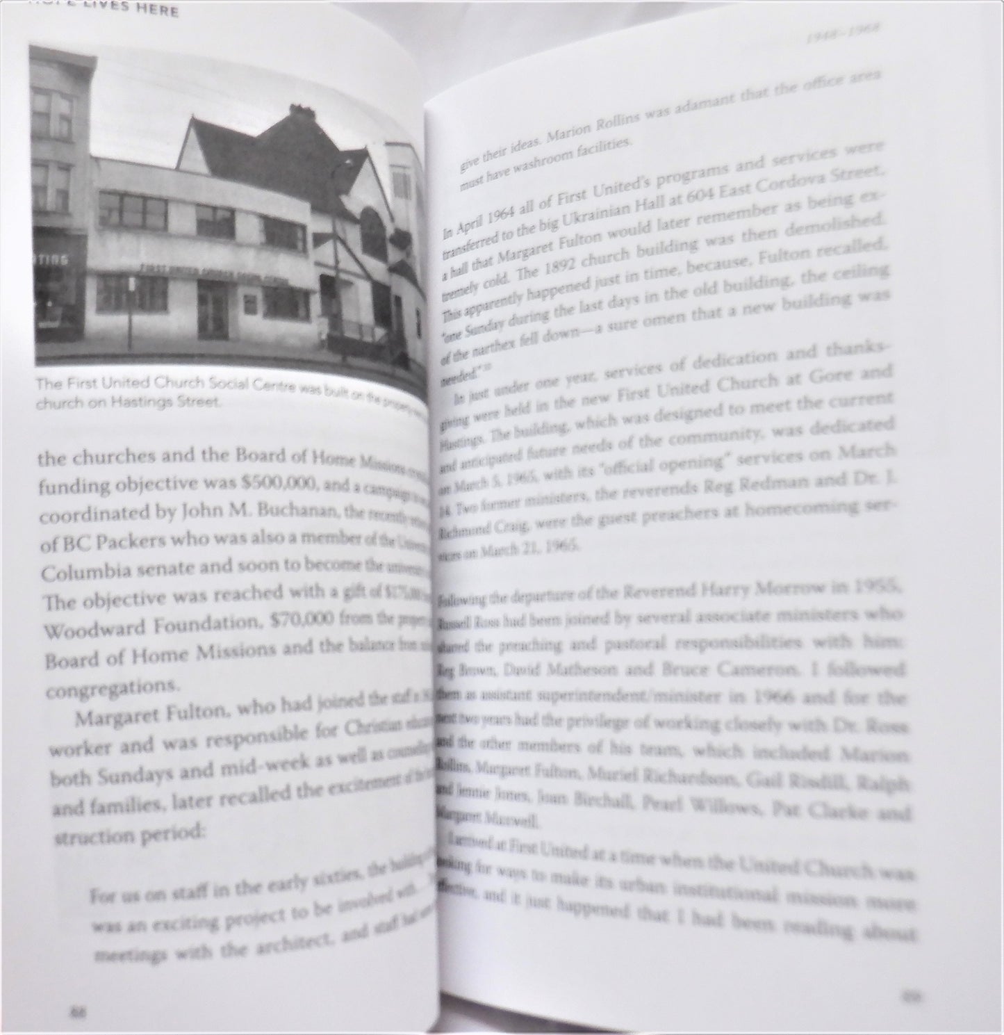 HOPE LIVES HERE, A History of Vancouver's First United Church, by Bob Burrows (1st Ed. SIGNED)