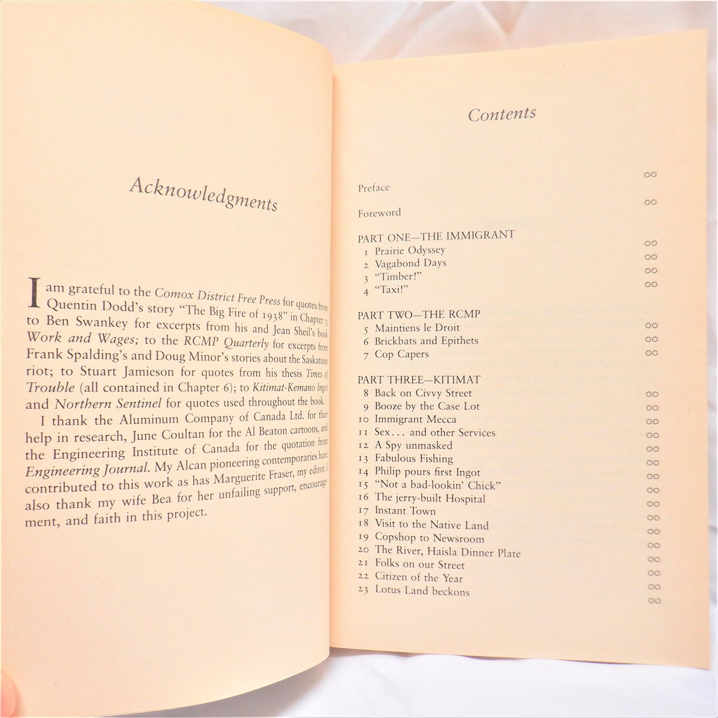 MANCATCHER, An Immigrant's Story of Logging, Policing, and Pioneering in the Canadian West, by Jack Fossum (1st Ed. SIGNED)