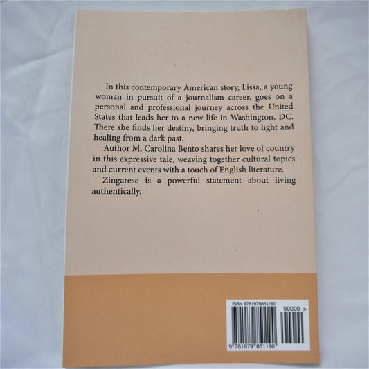 ZINGARESE: A Contemporary American Story, by M. Carolina Bento (1st Ed. SIGNED)