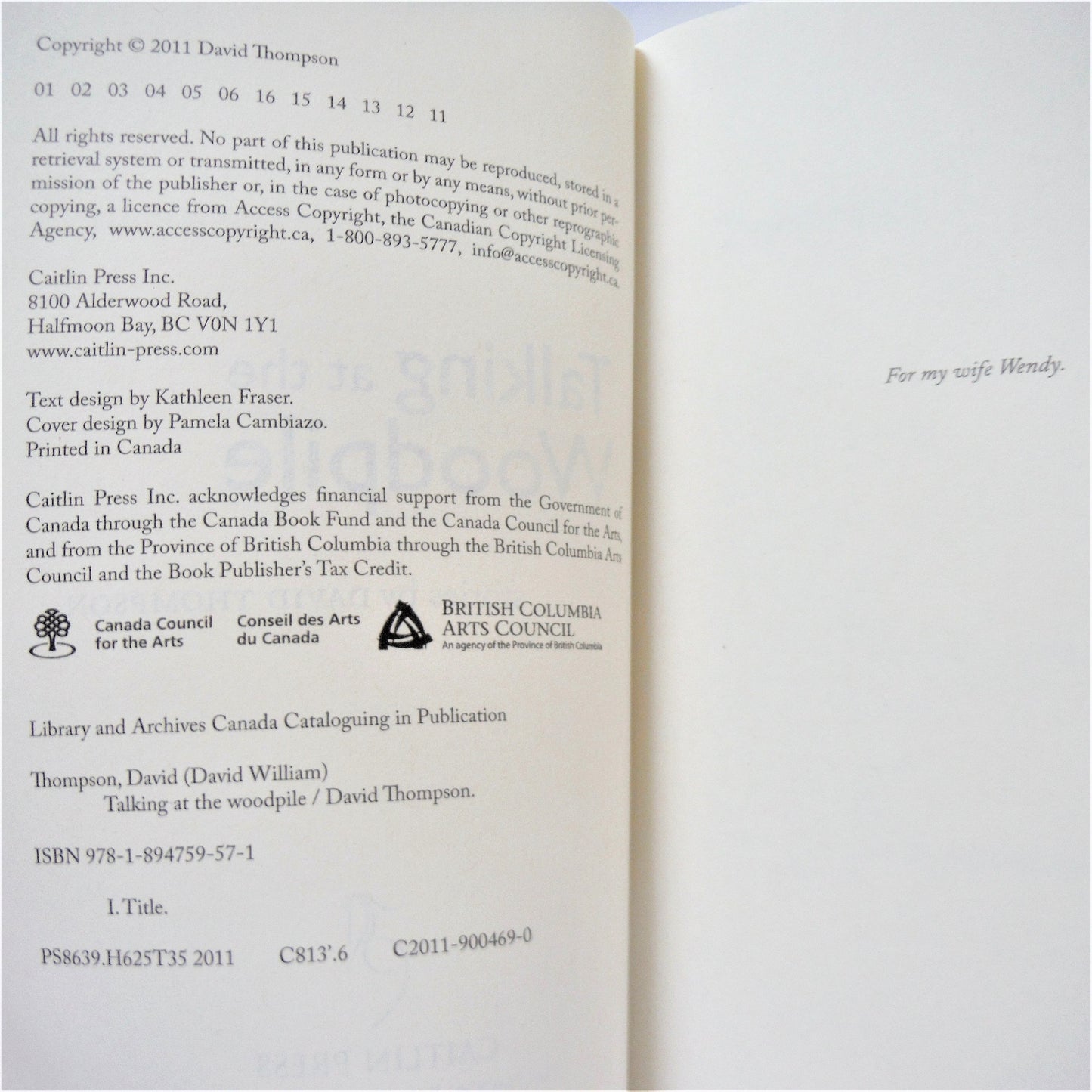 TALKING AT THE WOODPILE, And Other Stories of the Yukon, by David Thompson (1st Ed. SIGNED)