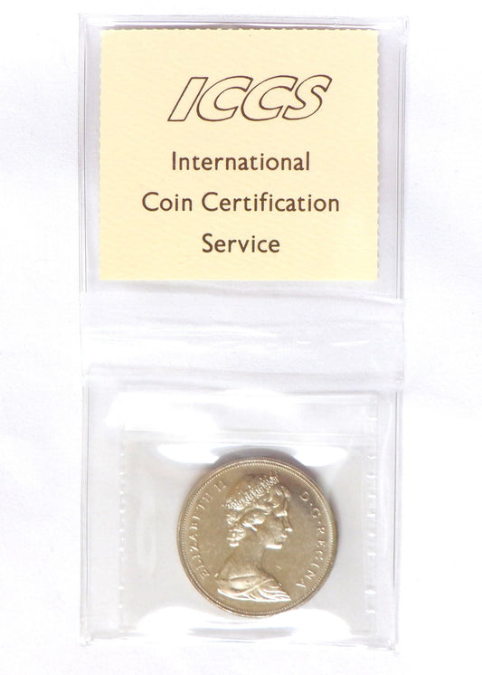 1970 Canadian $1 Coin, MS-64 Graded by ICCS, Celebrating Manitoba Centennial 1870-1970