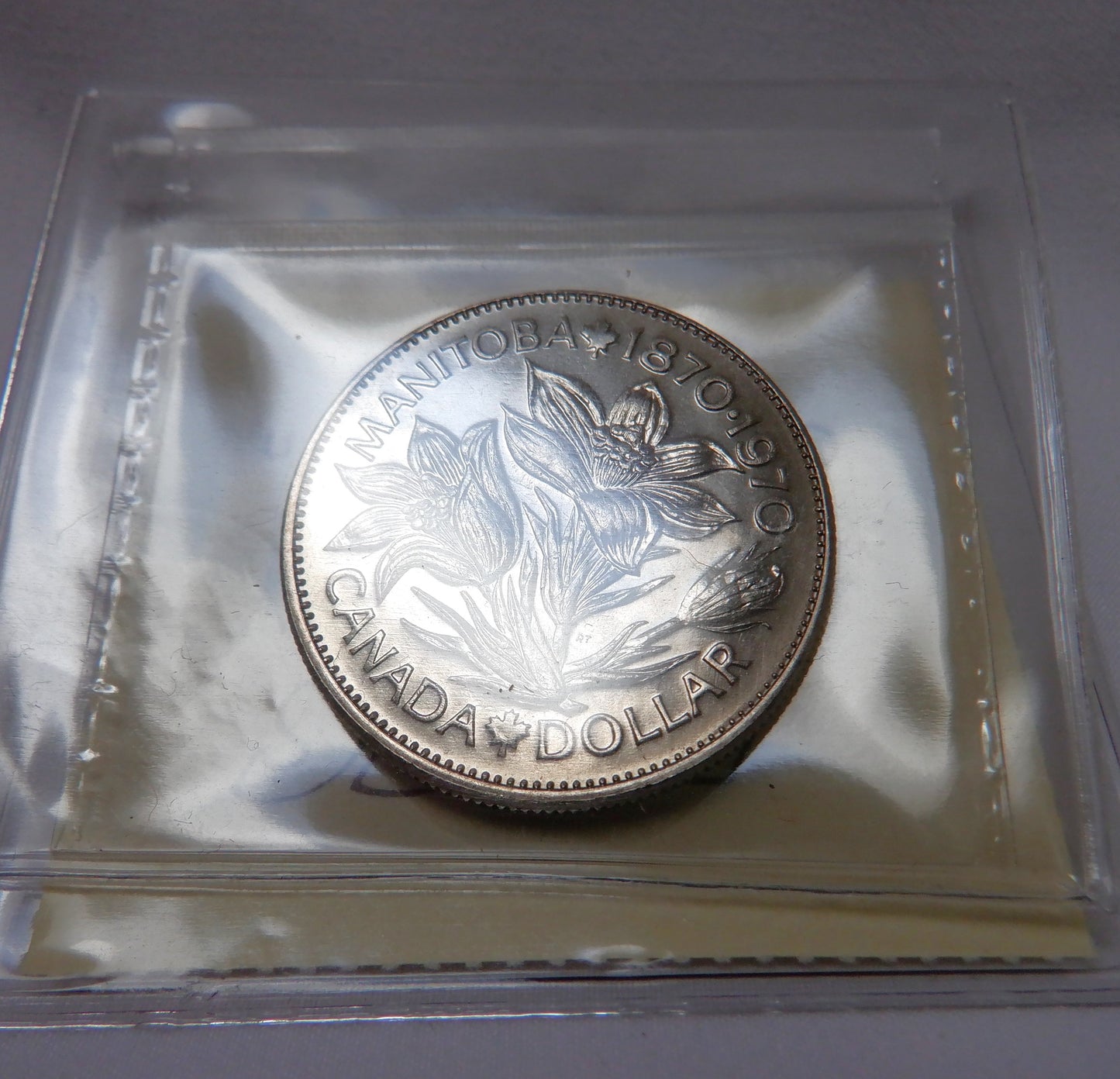 1970 Canadian $1 Coin, MS-64 Graded by ICCS, Celebrating Manitoba Centennial 1870-1970