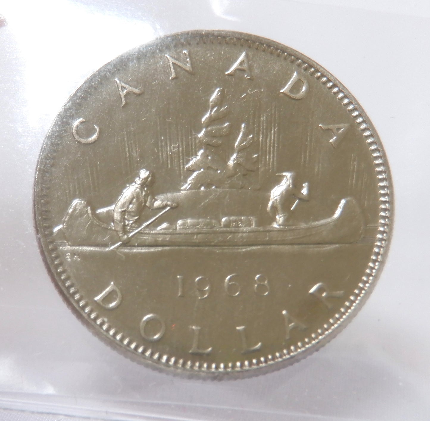 1968 Canadian $1 Coin, MS-64 Graded by ICCS: CANADA VOYAGEUR DOLLAR
