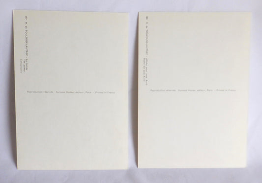 POSTCARD, Set of 2, Vintage Paintings by TOULOUSE-LAUTREC from FRANCE