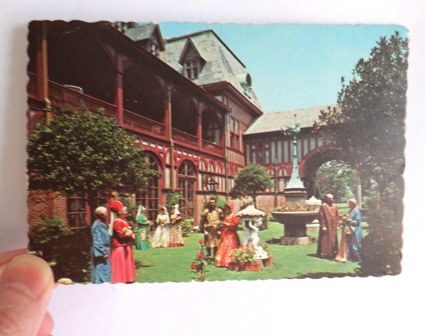 POSTCARD, Set of 1, The Belcourt Castle Courtyard in Newport, Rhode Island, USA
