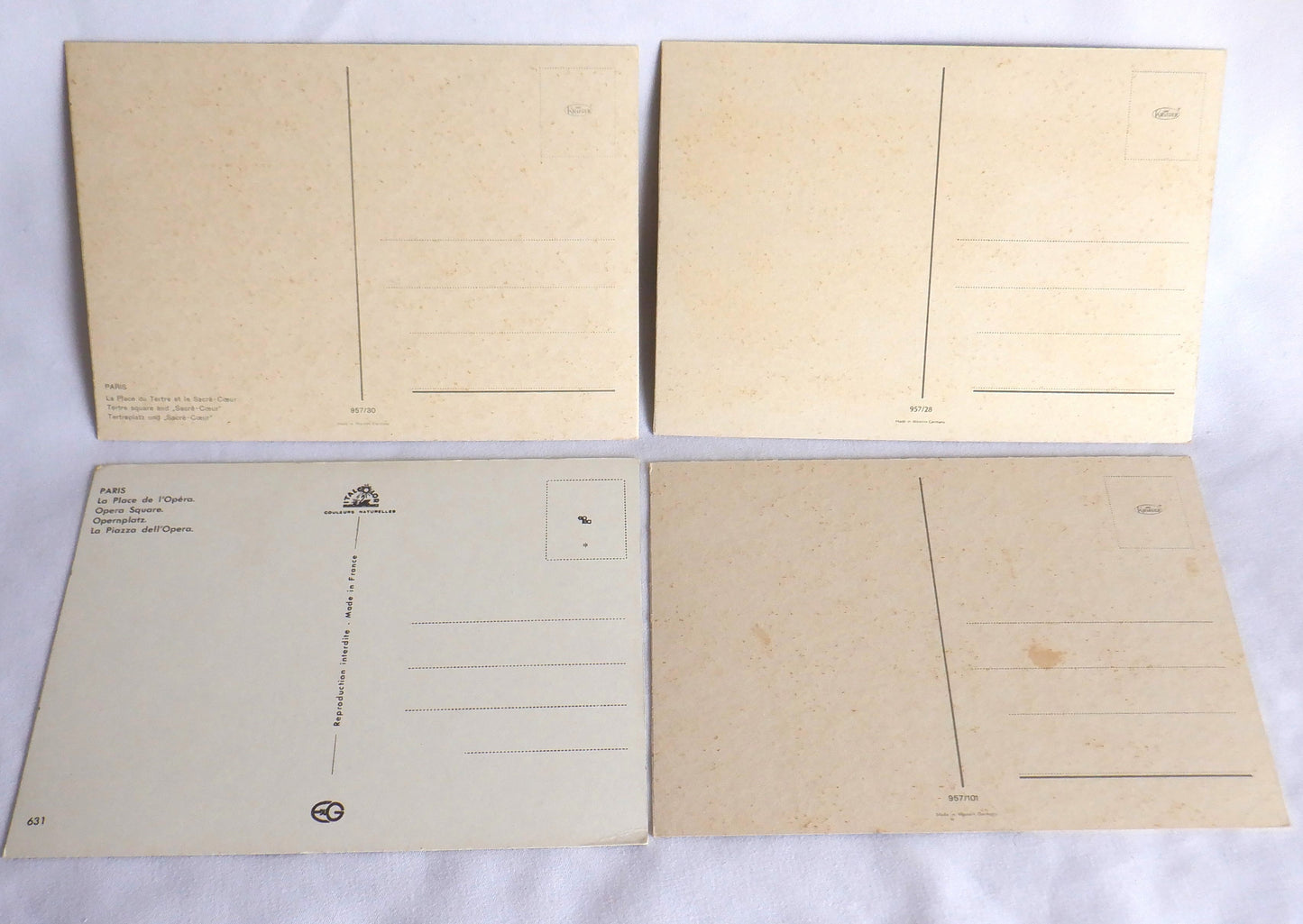 POSTCARD, Set of 4, Various Vintage Colour Postcards from Paris in FRANCE