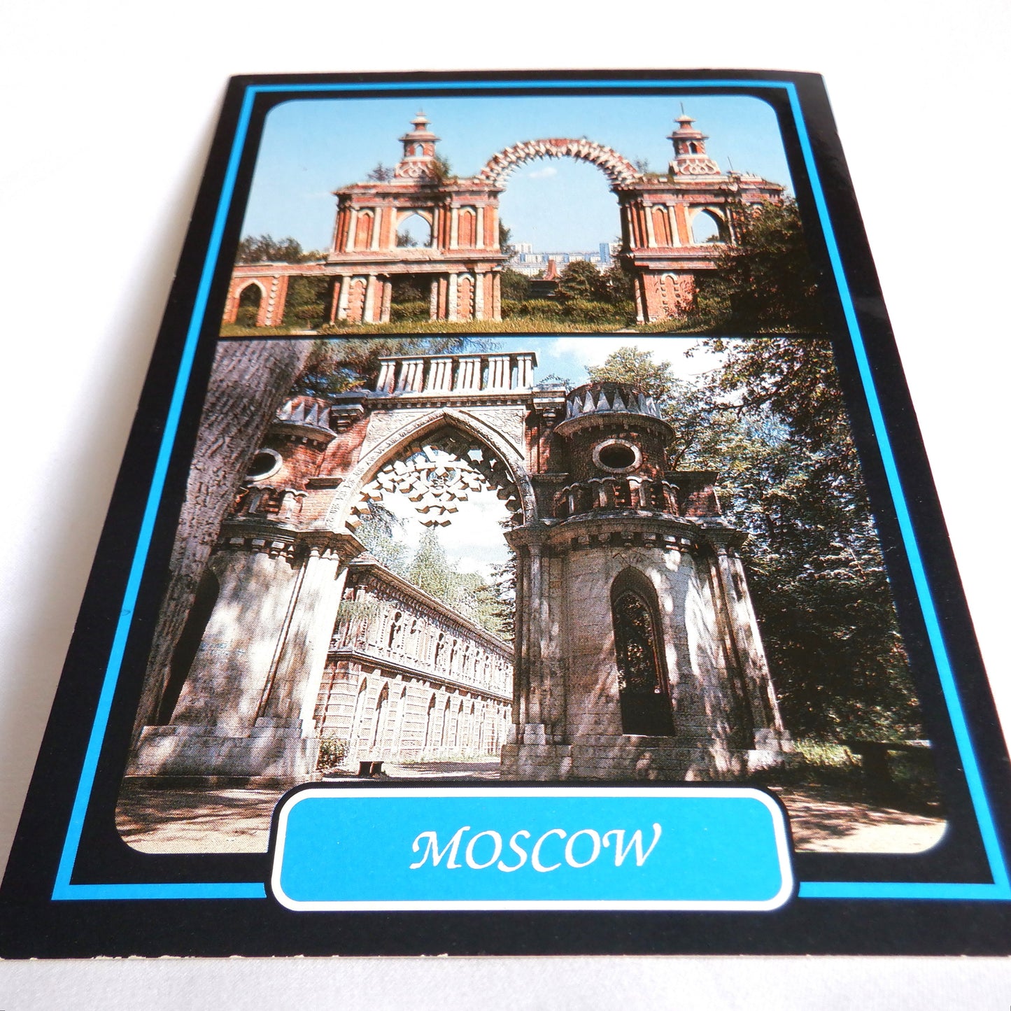 POSTCARD, Set of 1, Vintage Moscow Postcard of The Tsaritsino Palace, with Bonus Stamps! RUSSIA