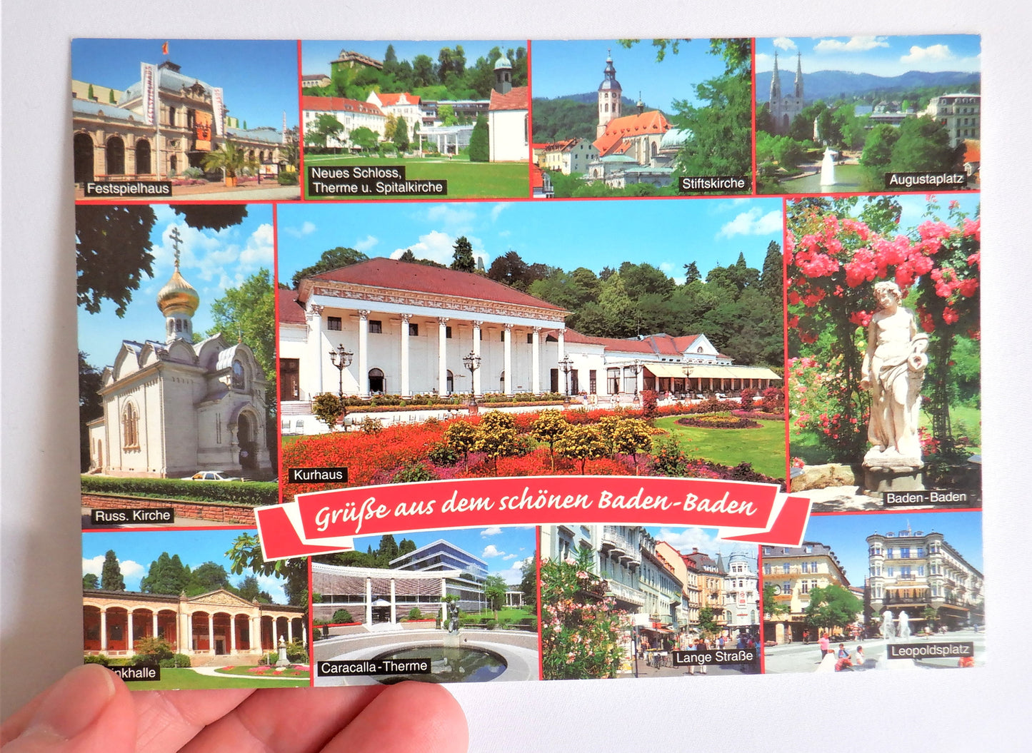 POSTCARD, Set of 5, Beautiful Vintage Colour Postcards of Baden-Baden Scenes, GERMANY