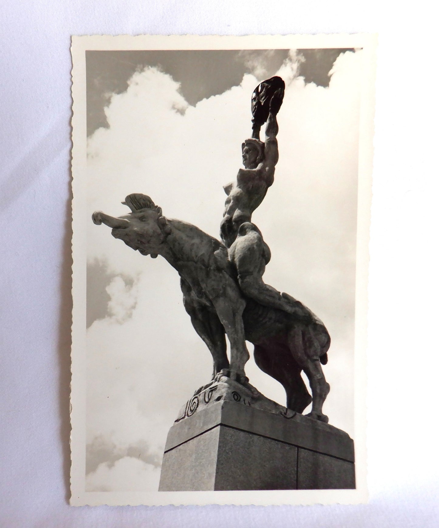 POSTCARD, Set of 1, Vintage 1950's B&W Postcard from Caracas of The Estadio Olimpico de la UCV, Olympic Stadium Monument, VENEZUELA
