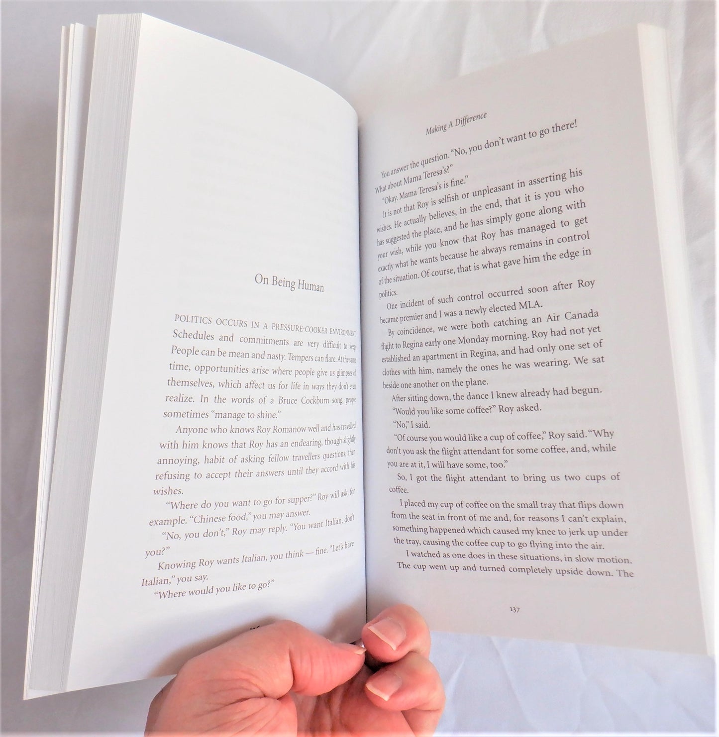 MAKING A DIFFERENCE, Reflections from Political Life, by Eric Cline (1st Ed. SIGNED)