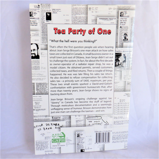 TEA PARTY FOR ONE, All Governments Invited! By Jean-Serge Brisson (1st Ed. SIGNED)