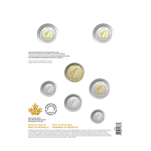 2023 Commemorative Collector 7-COIN Keepsake Card – 100th Anniversary of the Birth of Jean Paul Riopelle