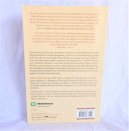 LIVE WELL, RETIRE WELL, Strategies for a Rich Life, by Patricia Lovett-Reid (1st Ed. SIGNED)