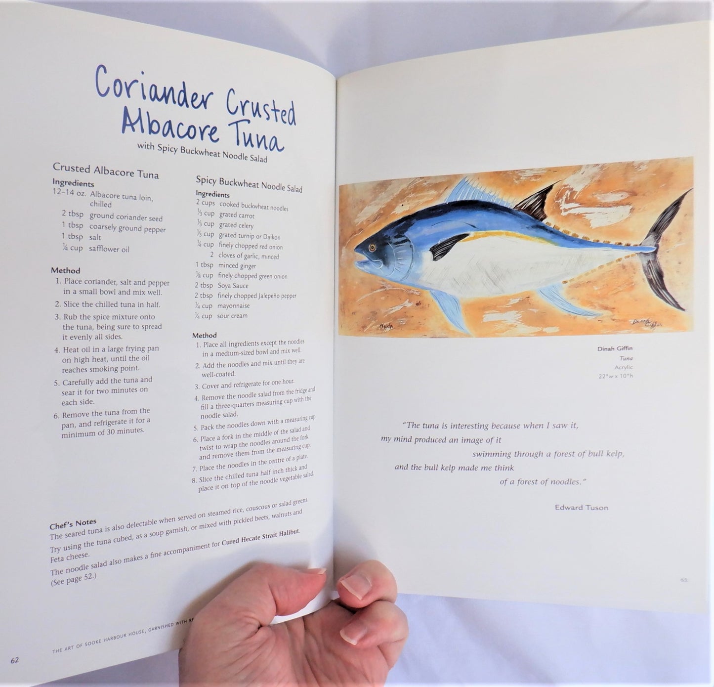 THE ART OF SOOKE HARBOUR HOUSE, Featuring Recipes Inspired by the Art, by Frederique Philip (1st Ed. SIGNED)