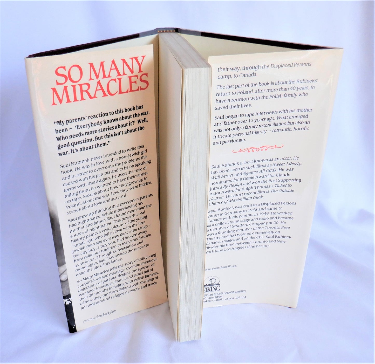 SO MANY MIRACLES, A Compelling Story of Love, Determination and Survival, by Saul Rubinek  (1st Ed. SIGNED)