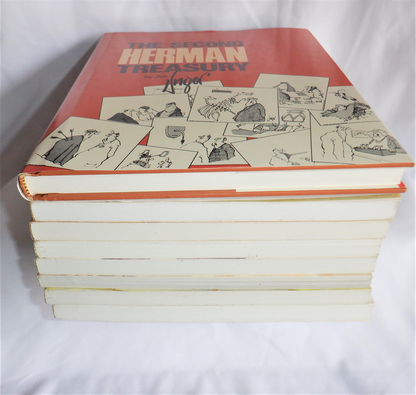 HERMAN TREASURY BOOK SET: VOLUMES 2 Thru 8, and THE BEST OF HERMAN, by Jim Unger, 1980