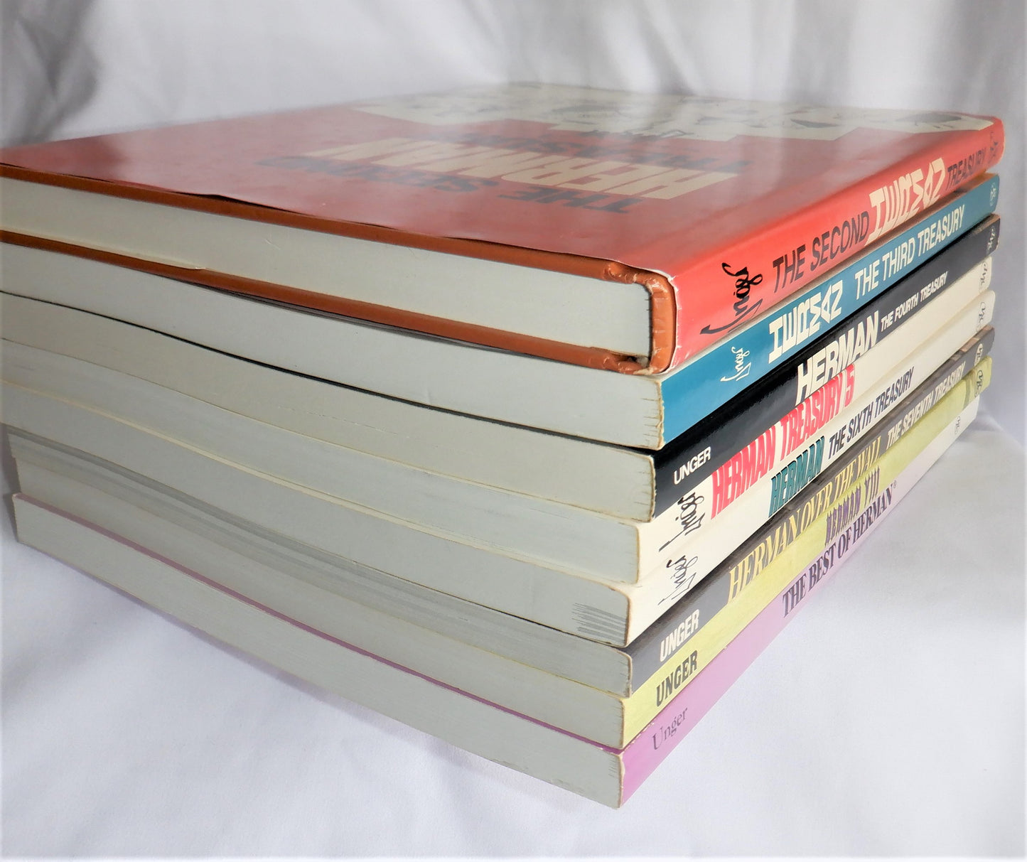 HERMAN TREASURY BOOK SET: VOLUMES 2 Thru 8, and THE BEST OF HERMAN, by Jim Unger, 1980